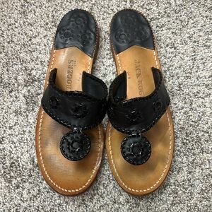 Jack Rogers black leather sandals. Size 8.